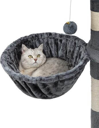 Ліжечко для кота з м'якого плюшу на котячий будиночок/крізь-бам, Ø 40 см, глибина 25 см, з металевим каркасом, підійде для малих та великих котів, (25 см глибина, темно-сірий)