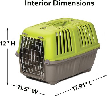 Жорсткий переноска для собак і котів MidWest Homes for Pets, зелена, для дрібних порід, 20,7×13,2×14 см