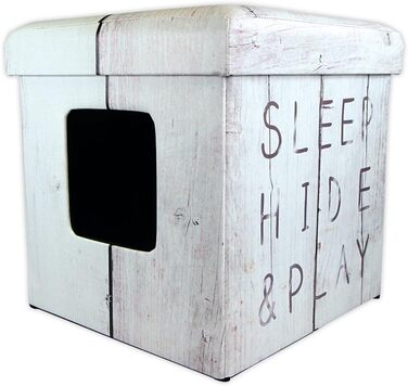 Кішка-будиночок/пуф D&D 434-431603 для сну, ігор та відпочинку, білий