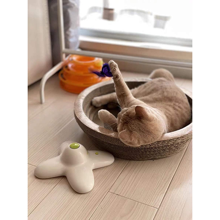 Інтерактивна іграшка для котів ALL FOR PAWS 3 в 1: метелик, м'ячики, випадкові пір'я. Автоматичний спінер для дому. Новинка