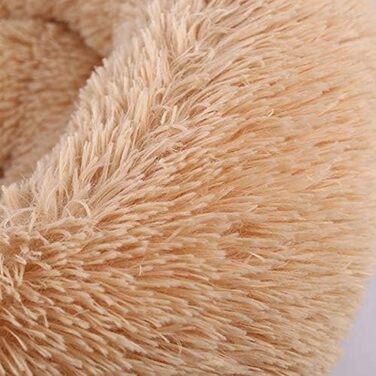 М'яке ліжко-софа для собак Deluxe, кругла, плюшеве, для великих і екстра-великих собак, водонепроникне дно, бежеве, діаметр 80 см