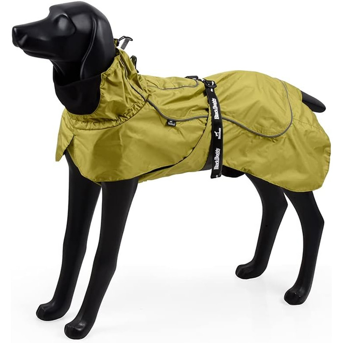 Водонепроникна куртка для активного відпочинку, дощовик з світловідбиваючими елементами та регульованим поясом, розмір XL, зелений