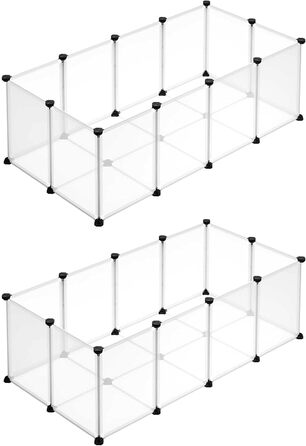 Клітка для тварин SONGMICS Freigehege з піддонами, 2 шт., біла, 125 x 63 x 42 см, для кроликів, хом'яків, їжаків