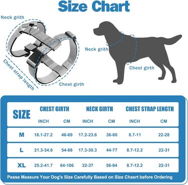 Шлейка для собак FeimaX великих порід, тактична, не тягне, дихаюча, комфортна (XL, сіра)