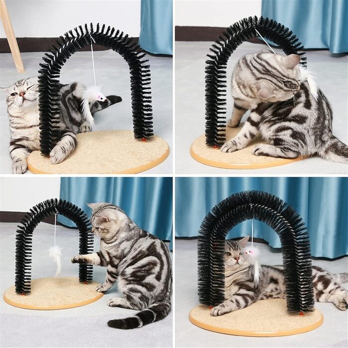 Боргунок для котів 3-в-1: масажер, щітка для короткої та довгої шерсті, скребок для догляду за обличчям. Підходить для котів усіх порід.