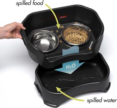 Автогодівниця для домашніх тварин NEATER PET BRANDS Feeder-Deluxe з подовжувачами ніжок, маленька, чорна