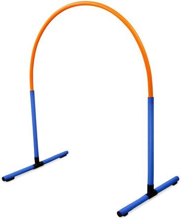 SPORTIKEL24 Superhund Hoopers Hoop – Іграшка для аджиліті собак, кільця для хоперс, пластик, блакитна основа з кольоровими кільцями (6 кольорів), VDH-сертифікована, гнучка, стійка до погодних умов (Блакитний/Оранжевий)