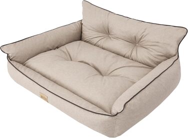 Ліжко для собак - корзина для собак, подушка для собак, диван для собак Joker Gesteppt, S, 64 x 49 см, штучний льон, бежевий