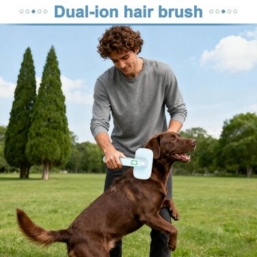 Щітка для собак та котів з іонізацією, самоочищувана, для підшерстка, масажу, без випадання ворсу, для довгої та короткої шерсті