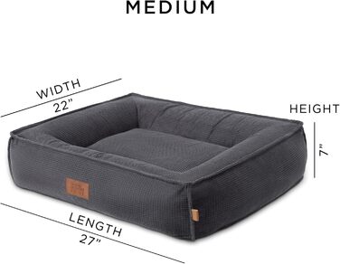 Крізьовий лежак для домашніх тварин Town & Country Luxe CuddleTown, розмір M, 68x57x17 см, кремовий, знімний чохол, протиковзке дно