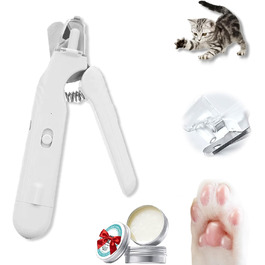 Кусачки для догляду за кігтями тварин 2-в-1 Krallenschneider з LED-підсвічуванням, шліфувальник для собак, тихий мотор, контейнер для збору (C)
