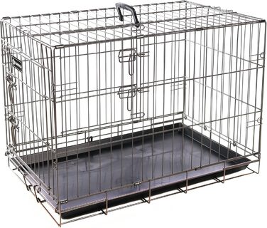Клітка для собак Flamingo DRAHTKÄFIG EBO, металева, колір тауп, розмір L 56x92x64 см