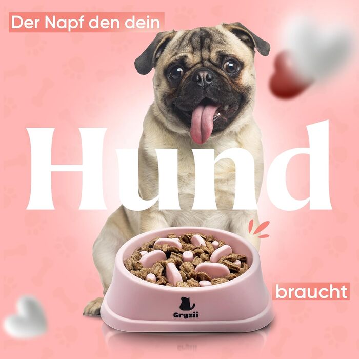 Миска для собак від ковтання велика | Повільне та здорове харчування, Slow Feeder, сприяє травленню, запобігає блювоті, неслизьке дно, миска для собак, для великих та XXL собак