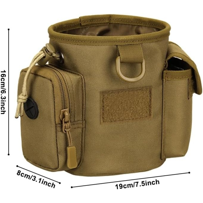 Сумка для тренування собак DONGKER, водонепроникна, з 2 кишенями, бежева