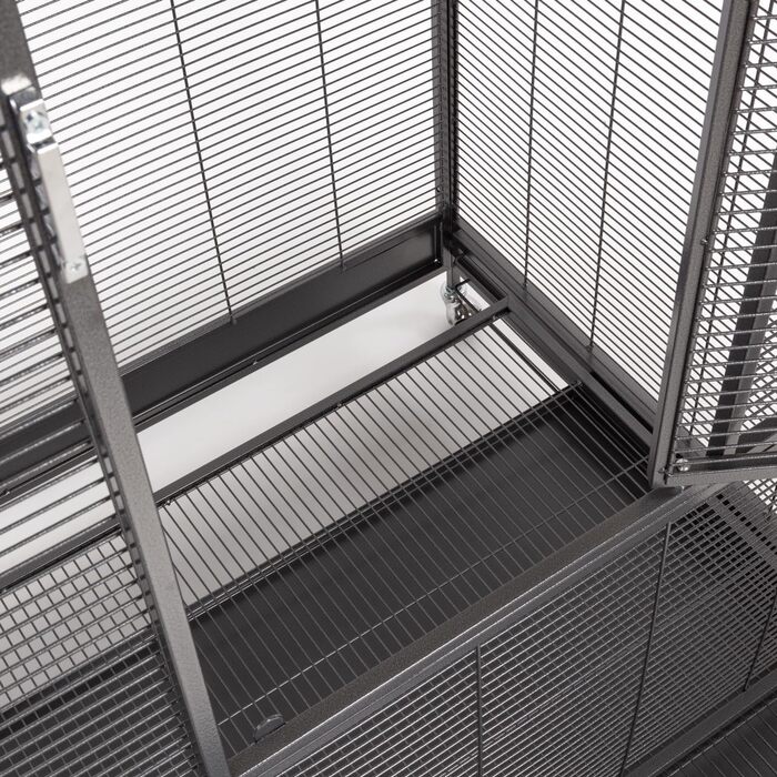 Преміальний вольєр Montana Cages New Sydney для хвилястих папуг і маленьких папугаїв, 90x70x180 см, 2 годівниці, 4 коліщата, порошкове покриття AVILON, антикварна версія