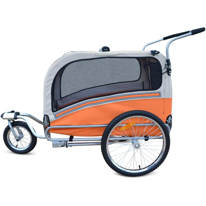 Причіп для собак PapilioShop Argo - великий, для собак S-M-L, зелений/помаранчевий