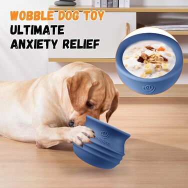 Іграшка-дозатор для собак Eckeri, інтерактивна головоломка для собак, збагачення для собак, іграшка-дозатор для заморожування, безпечний силікон (M, Темно-синій)