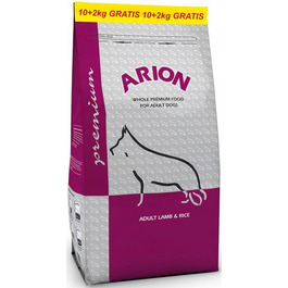 Сухий корм для собак Arion Premium Adult Ягня з рисом 10 кг + 2 кг