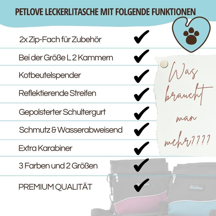 Сумка для кормів PetLove Leckerlibeutel для собак • З магнітною застібкою • З диспенсером для відходів • Можна використовувати як поясну сумку • Сіра L