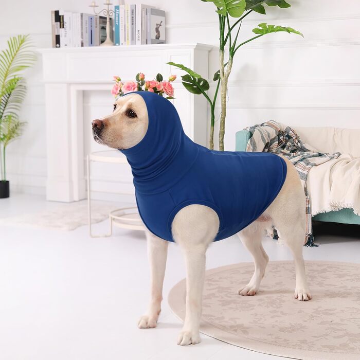 Светр для собак великих порід, теплий флісовий светр для собак, зимовий светр з високим коміром, Haustiere (XXXL, блакитний)