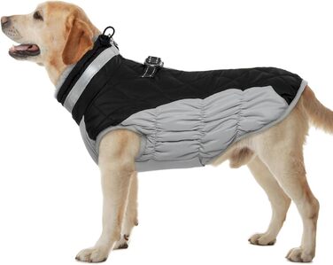 Зимовий теплий куртка для собак, теплий зимовий одяг для собак, водонепроникний куртка для собак, підкладка, одяг для чихуахуа, чорний (XL)