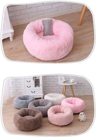 Кругле лежанка-гніздо для собак малого та середнього розміру, м'яке та тепле, 50x50x22 см, сірий