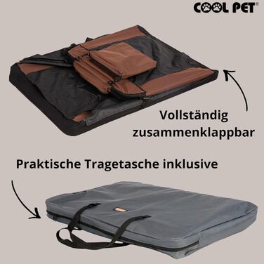 Переносна складана переносна коробка для собак 91х64х64 см, 2XL (колір: коричневий)