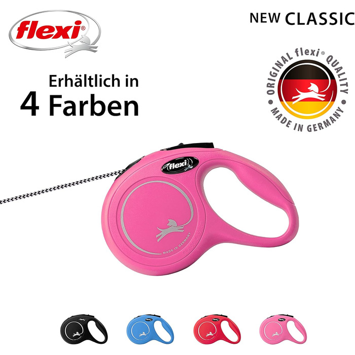 Рулетка для собак Flexi 25210769, розмір M, до 25 кг, 4.8 м, рожева