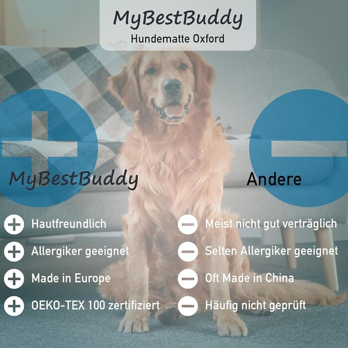 Водонепроникний килимок для собак MyBestBuddy Oxford 140x100 см XXL, для великих порід, outdoor, стійкий до бруду, пральний при 40°C