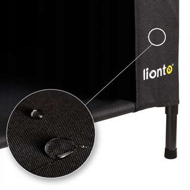 Ліжко для собак LIONTO BUDA з піднятим краєм HL00861, 90x65x85 см, чорне, розмір S