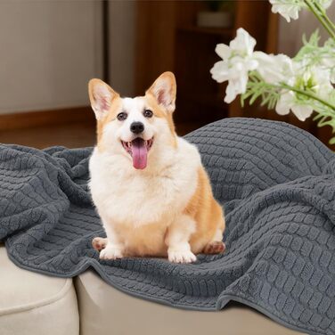 Водонепроникний килимок для собак H.Versailtex, 80 x 100 см, сірий, для собак та котів