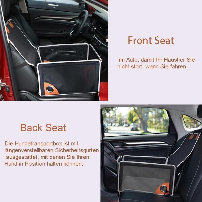 Автокрісло для собак - комфортне та дихаюче, для маленьких та середніх порід. Зручне, складне автокрісло для собак для заднього та переднього сидіння.