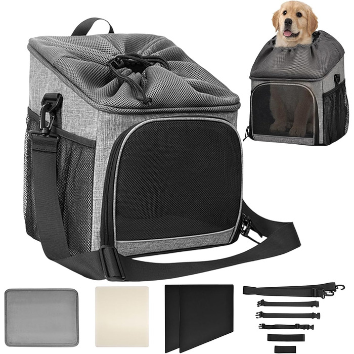 Фahrradkorb для собак – рюкзак-переноска для тварин | Дихаючий велосипедний кошик | Знімний, легкий кріплення, зручна сумка для перенесення, покупок, відпочинку на природі