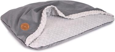 Крісло-ліжко для собак середніх та маленьких порід, м'яке ліжко для котів з капюшоном, неслизьке, пральне ліжко для домашніх тварин Lauren Design NEL (Сірий, M 80 x 60 см)
