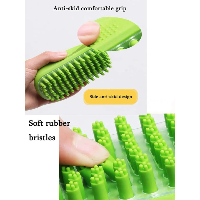 Щітка для грумінгу домашніх тварин JOEBO, м'який гумовий матеріал, видалення шерсті котів та собак, масажна щітка, гребінець для грумінгу, зелена, універсальний розмір