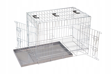 Вольєр-клітка для собак з гігієнічним дном, оцинкована, міцна, 91x57x65 см