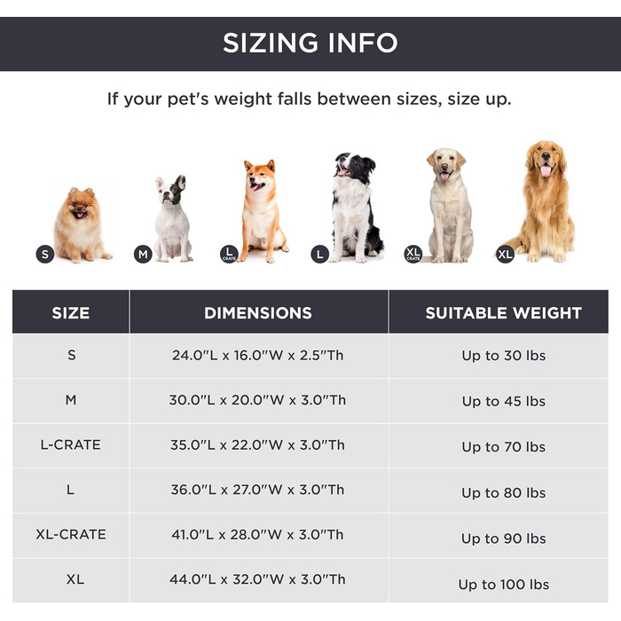 Водонепроникне ліжко для собак BEDSURE великих порід, 91x69x10 см, сіре, знімний, washable чохол