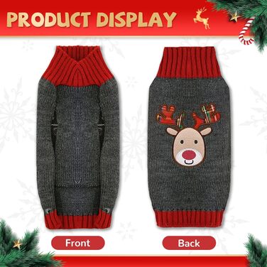 Стильний новорічний светр для собак та котів з оленем (сірий, XXL)