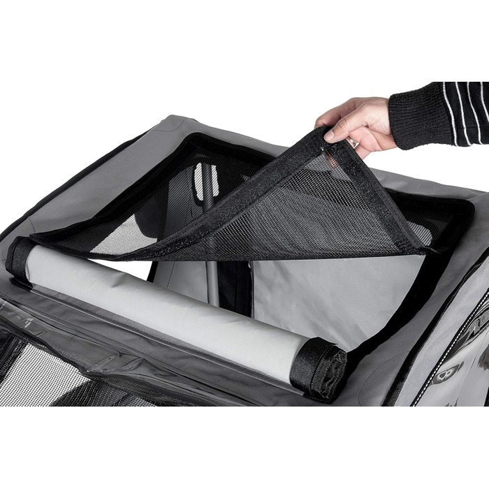 Підстилка для собак Karlie Doggy Liner Paris De Luxe Teflon®, сіро-чорна, розмір L (148x90x88 см)