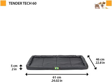Ортопедичне собаче ліжко Ferplast для великих собак. Водонепроникна лежанка з кошиком, 61 x 46 x 5 см, чорна. Легко миється, зручна, з водонепроникним покриттям.