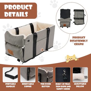 Автокрісло для собак та котів: м'яке, безпечне, з фіксатором