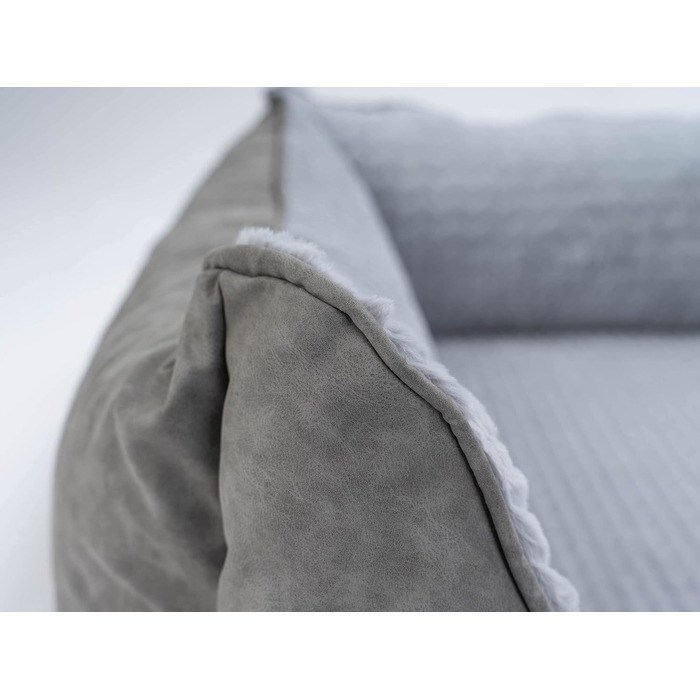 TrendPet VitaBed Style - ортопедичне ліжко для собак, штучна шкіра, плюшеве всередині (80x70 см, сірий)