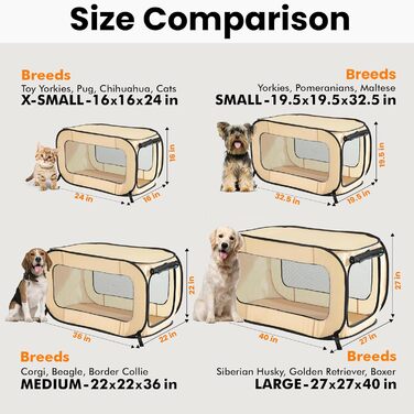 Складаний переносний будиночок-клітка для котів і собак Beatrice Home Fashions, 61x42x41 см, бежевий