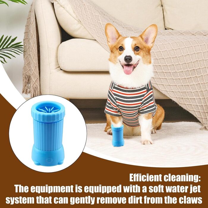 Автоматичний мийка лап для собак: USB-зарядка, для середніх собак, блакитна