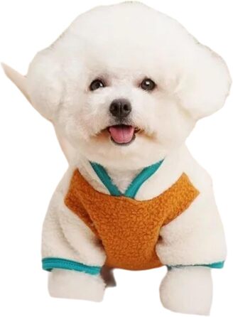 Теплий флісовий комбінезон для собак - тепла піджак для Чихуахуа, Йоркширського тер'єра, Шнауцера, Французького бульдога, синій (коричневий, S)