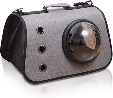 Транспортна переноска для котів та собак PETCUTE - м'яка, складана, сіра, 40x25x25 см