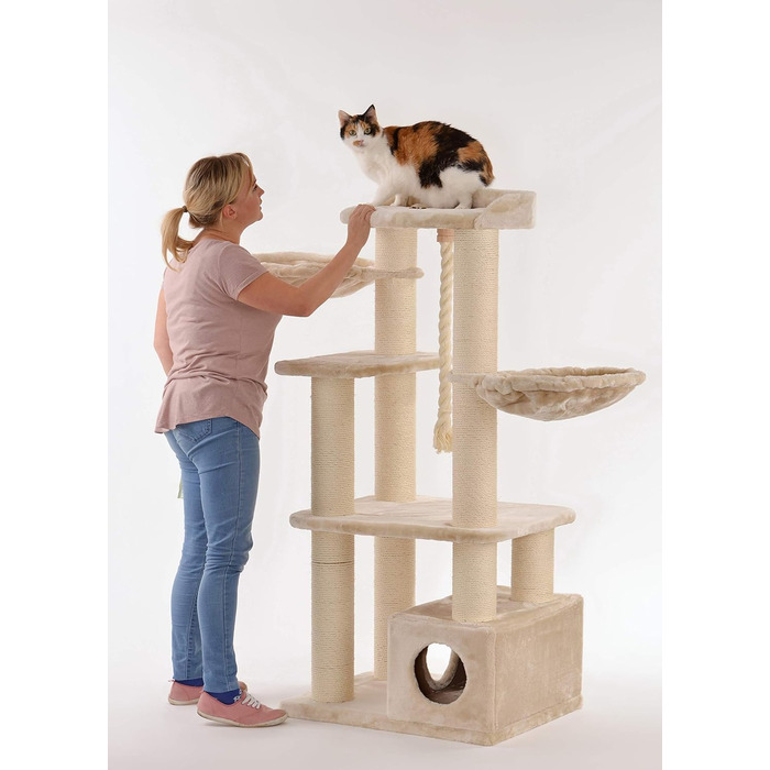 Котячий будиночок Lycce Alice XXL з сизалю, бежевий - для великих котів