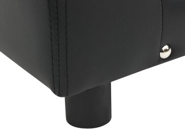 Диван для собак VidaXL, чорний, 81x43x31 см, плюш, штучна шкіра, лежанка для тварин