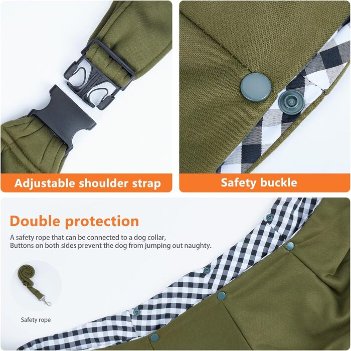 Сумка-переноска для собак Coolzon, для маленьких собак і котів, до 7 кг, зелена