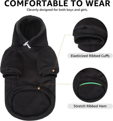 Теплий флісовий светр для собак SCENEREAL з капюшоном, чорного кольору, з принтом листя клена, розмір S. Підходить для холодної погоди та як костюм на Хелловін.